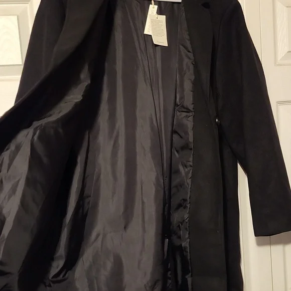 Women's Wool Black Coat- 3X - Picture 3 of 8